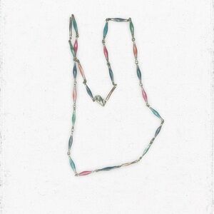 4965. Orange Enamel Chain